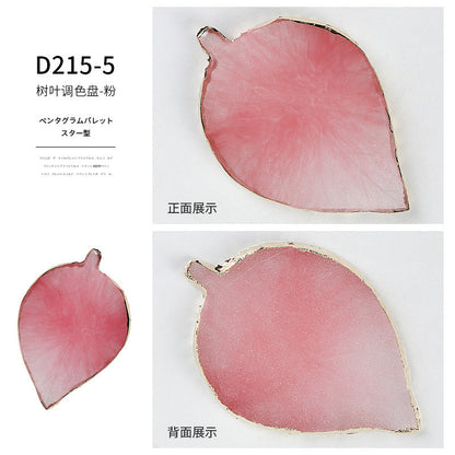 Cross-border hot-selling nail art agate palette gold-rimmed resin crystal agate painted palette nail piece display tool