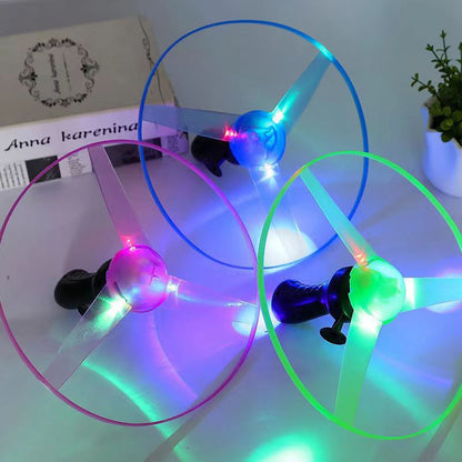 Luminous pull-wire flying saucer UFO flying disc 3 lights flying saucer flying fairy children's luminous toys wholesale stall supply