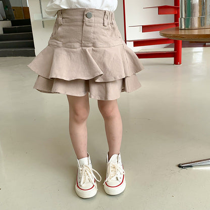 Korean children's clothing 2024 girls' skirts spring and summer new children's Korean style denim skirts girls fashionable short skirts