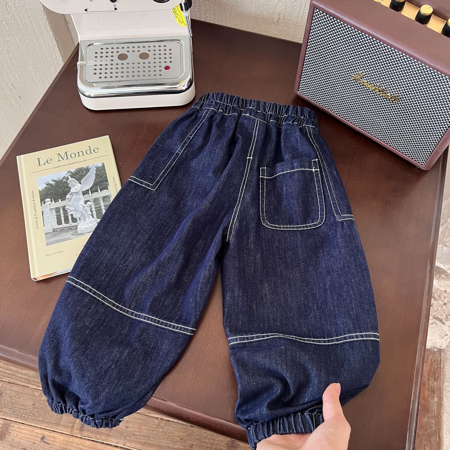 Children's clothing and pants 2024 summer new children's jeans thin boys trendy all-match solid color pants anti-mosquito pants