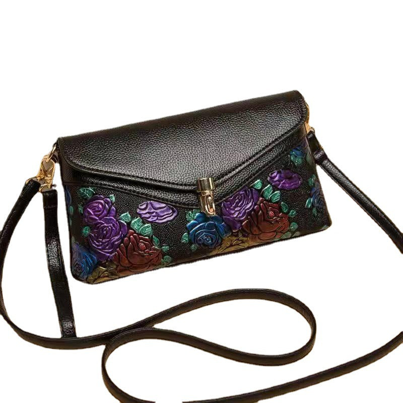 Wholesale women's shoulder bag 2024 new style ladies fashion stitching printing middle-aged women's bag large capacity messenger bag 