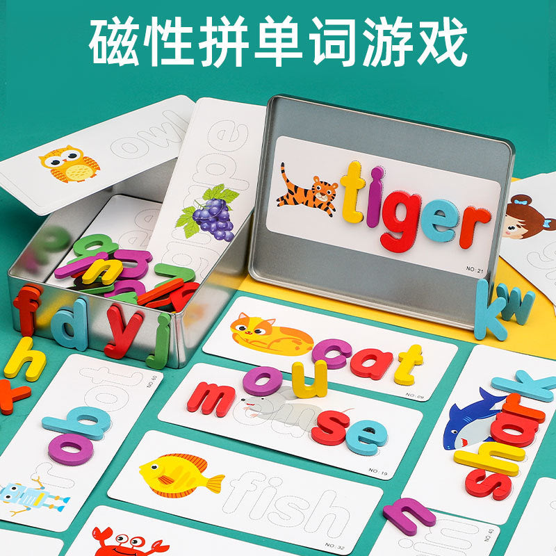 Magnetic word puzzle children's toy children's English cognitive card early education enlightenment puzzle English card puzzle