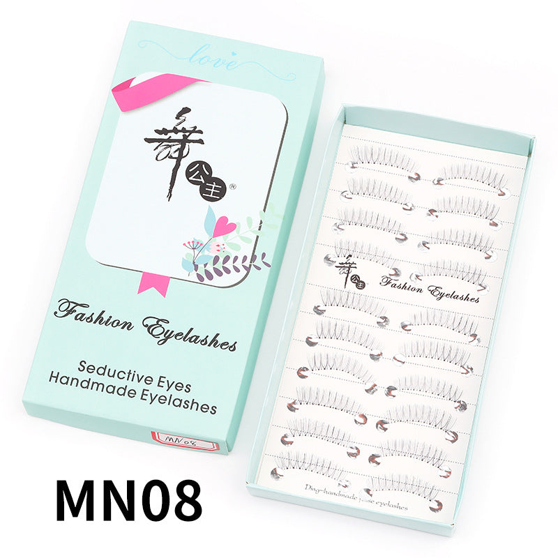 Dancing Princess False Eyelashes Factory Cross-border Supply Sharpened Eyelashes Women 10 Pairs Natural Style One-piece Eyelashes