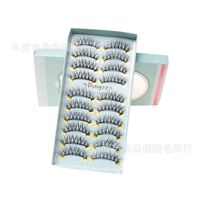 Dingsen false eyelashes manufacturer wholesale messy cotton thread stems 10 pairs of little devil H92