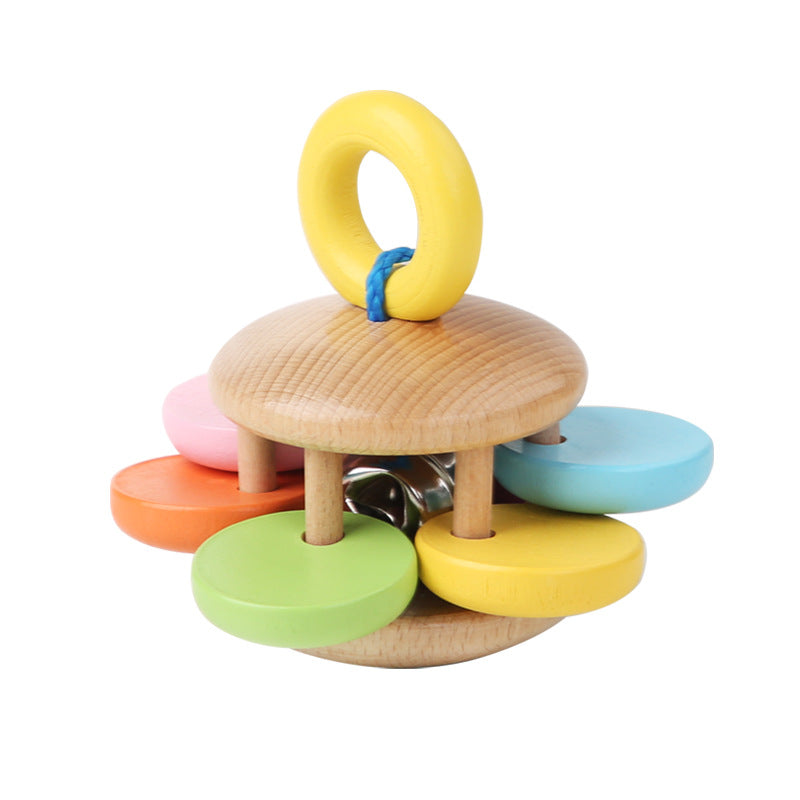 Wooden rattle four-piece set Orff musical instrument hand-grasped rattle infant soothing grasp early education educational toy 