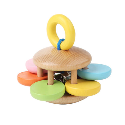 Wooden rattle four-piece set Orff musical instrument hand-grasped rattle infant soothing grasp early education educational toy 