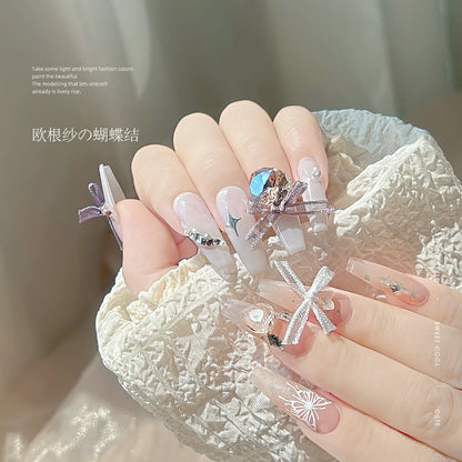 Nail art accessories net red organza bow nail art accessories three-dimensional fabric mesh lace fairy style wholesale