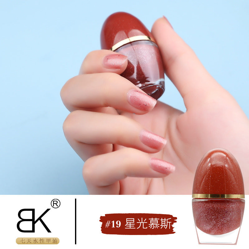 bk cute internet celebrity small easter egg 35 colors whitening 7 days water-based nail polish no baking long-lasting can not be peeled off wholesale 