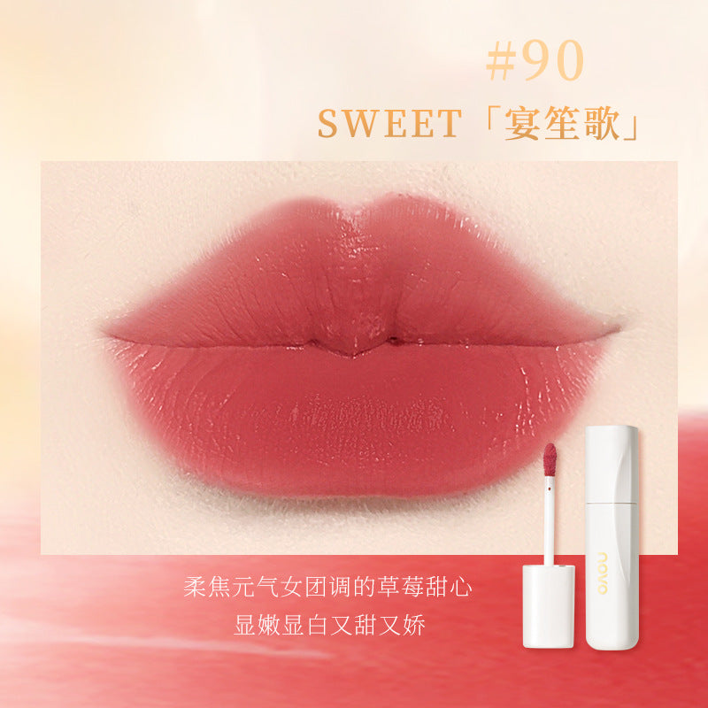 NOVO temptation soft mist lip glaze matte whitening non-fading non-stick cup waterproof mist lip liquid students លក់ដុំ 