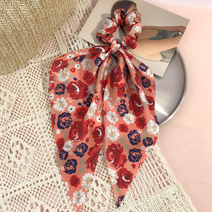 French-style hair band ribbon hair rope female national trend Chinese national style flower hair band big flower ribbon hair accessories female