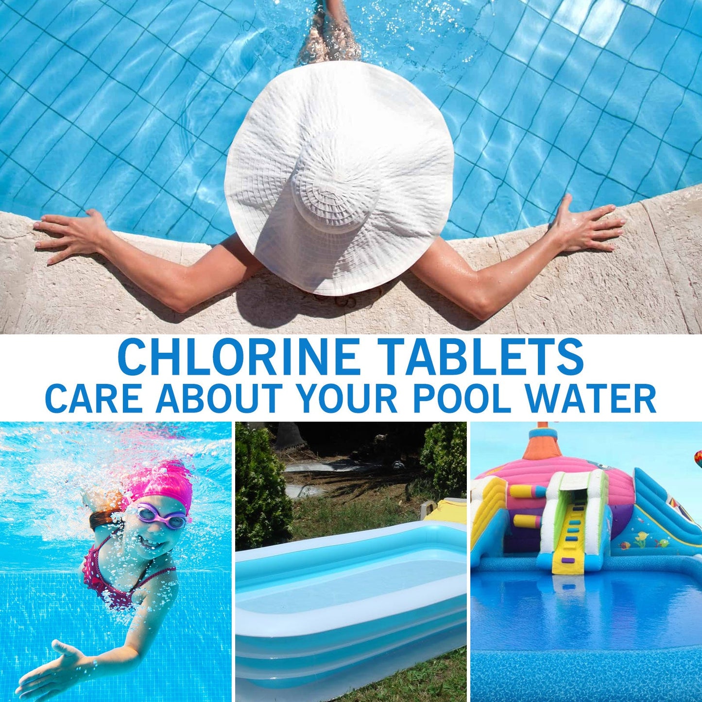 អាងហែលទឹក EELHOE គ្រាប់ថ្នាំ chlorine effervescent ទឹកសម្អាតគុណភាពទឹក algaecide ទឹកស្អាត effervescent tablets លុបការបំពុលទឹកពណ៌បៃតង 