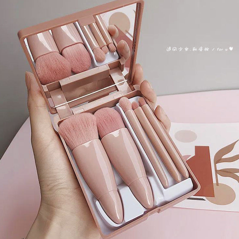 អ៊ិនធឺណិតតារាល្បី 5-pack Makeup Brush set box eyeshadow brush បបូរមាត់ blush powder brush portable mirror beauty tool