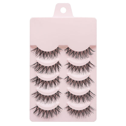 Dingsen cross-border supply false eyelashes factory 5 pairs of eyelashes natural style COS little devil eyelashes cartoon