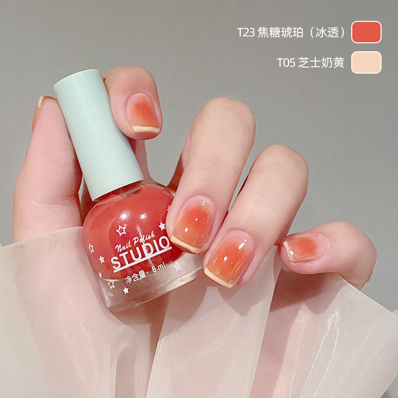 Water-based transparent nail polish matte nude color long-lasting tearable no-bake odorless nail polish glossy nail polish manufacturers wholesale 