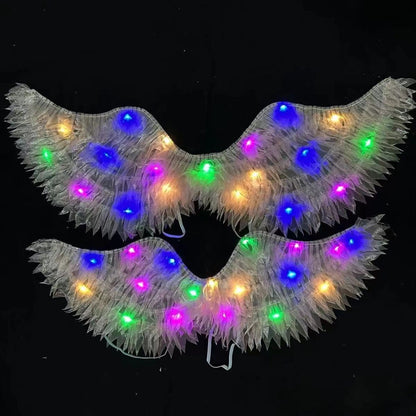 Girls luminous feather wings props girls elf angel wings Children's Day stage performance butterfly