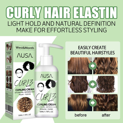 West&amp;Month Elastin Hair Care Curls Styling Fluffy Elastic Strong Hair Smoothing Frizz Hair Care 