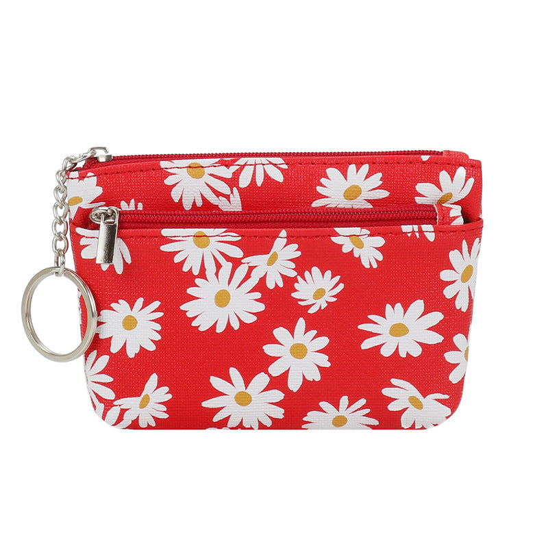 Korean style small fresh coin purse small daisy coin bag zipper mini bag female card bag key bag manufacturer wholesale 