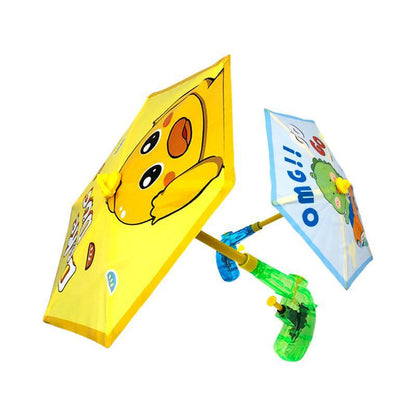 Cross-border summer outdoor cartoon umbrella water gun children's pull-out large-capacity water fight water gun water play toy