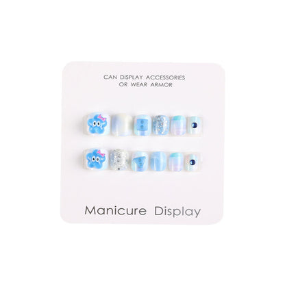 2024 new children's nail stickers girls nail stickers jelly glue cute nail stickers girls baby nail stickers 