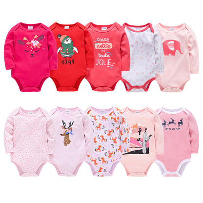 Cross-border infant clothing spring long sleeve 2024 new cartoon romper baby jumpsuit spring clothes cross-border