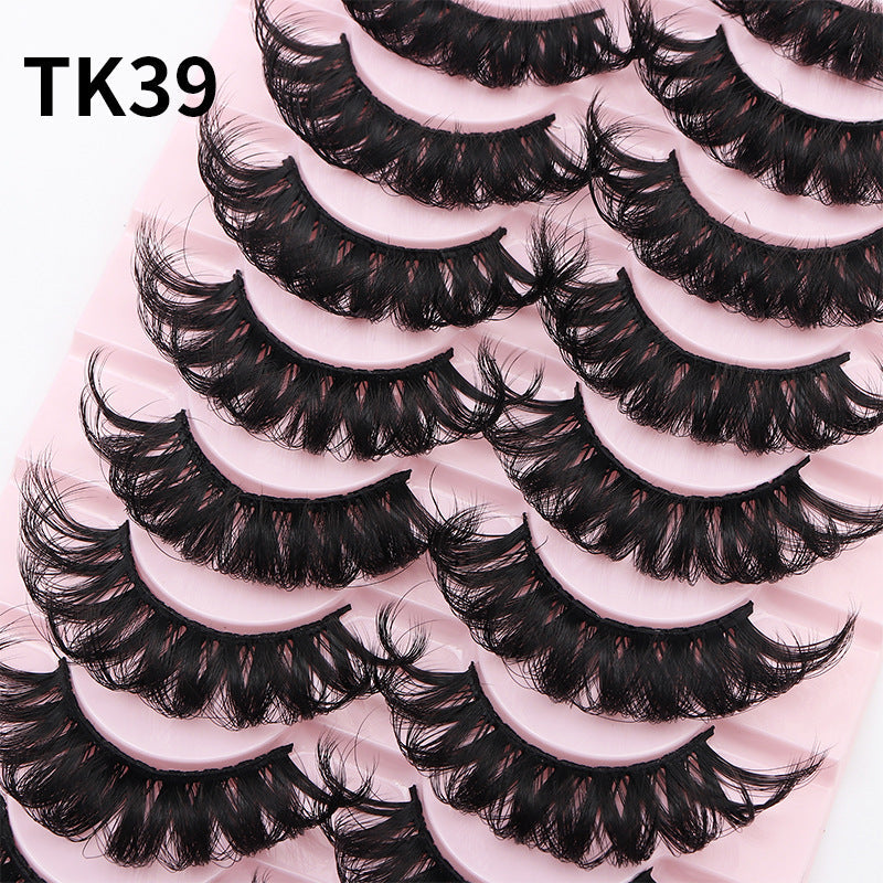 DINGSEN false eyelashes factory cross-border stable supply 10 pairs of DD holiday eyelashes Russian curling set