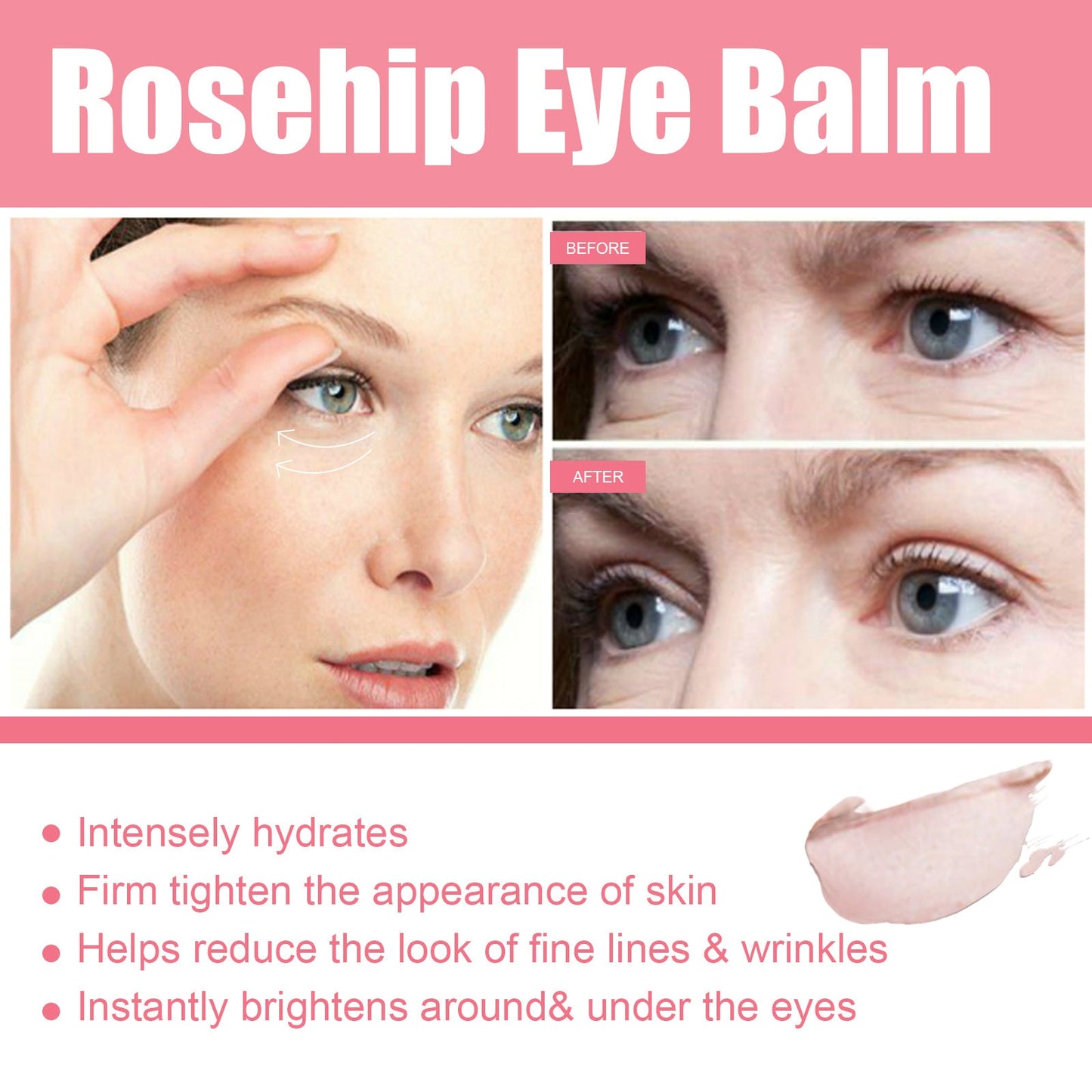 West&amp;Month Rosehip Eye Cream Stick reduces eye bags and fine lines around the eyes, moisturizes and tightens the skin around the eyes 