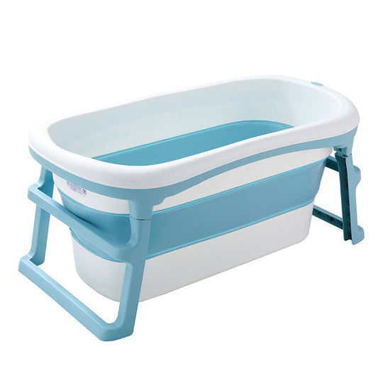 Children's foldable bathtub newborn baby swimming bath tub baby can sit and lie home thick large bathtub