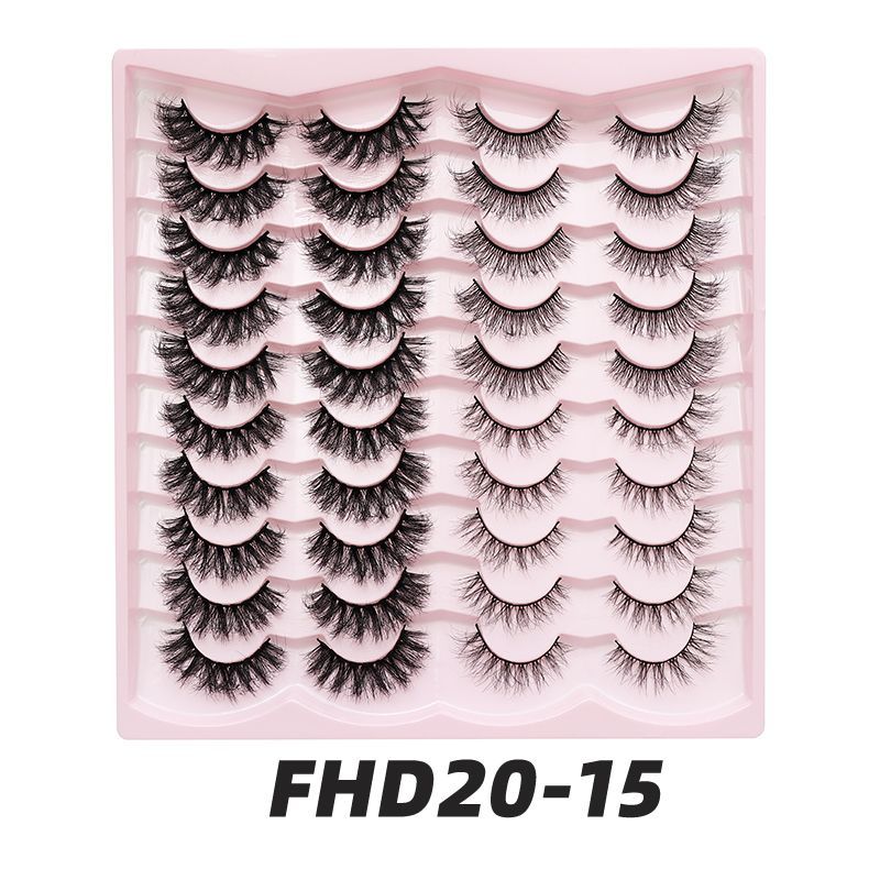 DINGSEN false eyelashes factory cross-border stable supply 20 pairs of eyelashes short three-dimensional eyelashes European and American