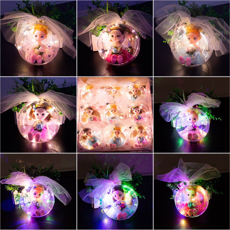 Hot product pearl bracelet luminous transparent ball ball portable flash doll princess exquisite girl dress up toy