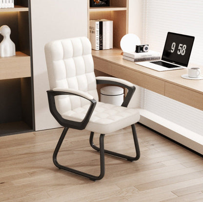 Office chair mahjong chair simple conference room chair home bow chair computer chair black long sitting back stool