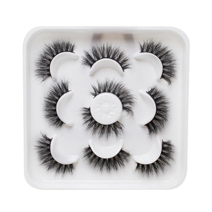 Dingsen false eyelashes factory cross-border stable supply fried hair series a total of 5 pairs of natural thick large curvature