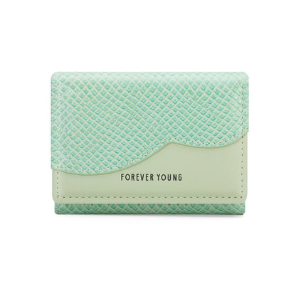 forever young ladies wallet short Korean snake pattern fashion coin purse three fold pu multi-card slot wallet 