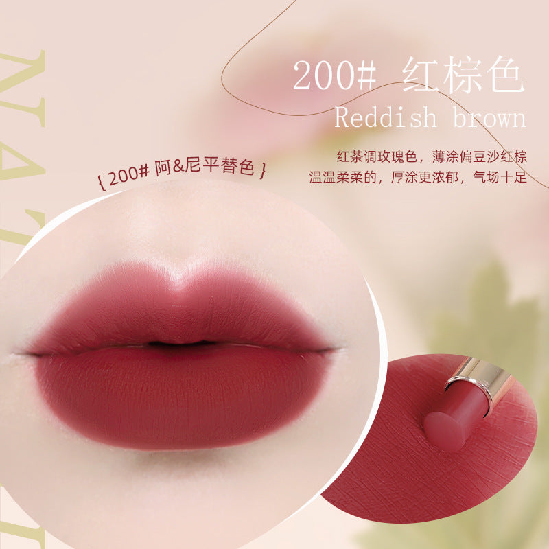 NOVO Soft Mist Color Lock Lipstick Non-stick Cup មិនជ្រាបទឹក ជាប់បានយូរ Velvet Matte គេហទំព័រផ្លូវការ ការតុបតែងមុខពិតប្រាកដ 