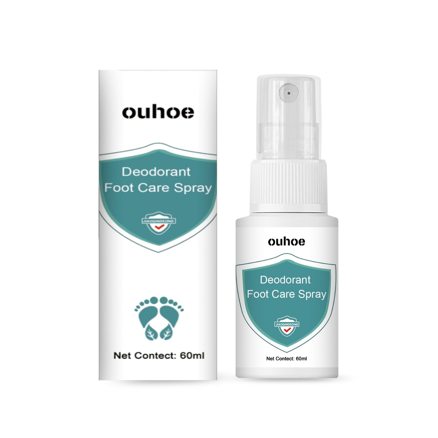 OUHOE Foot deodorant spray, ប្រឆាំងនឹងការរមាស់ជើង, ជើងរបស់អត្តពលិកនិងក្លិនប្រឆាំងនឹងការស្ងួតនិង peeling moisturizing care spray 