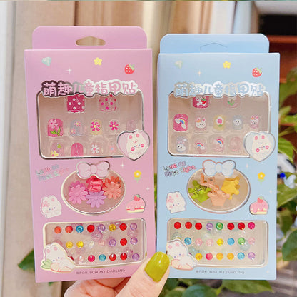 Children's nail stickers girl stickers baby nail stickers waterproof girls princess cartoon stickers paper cartoon toys