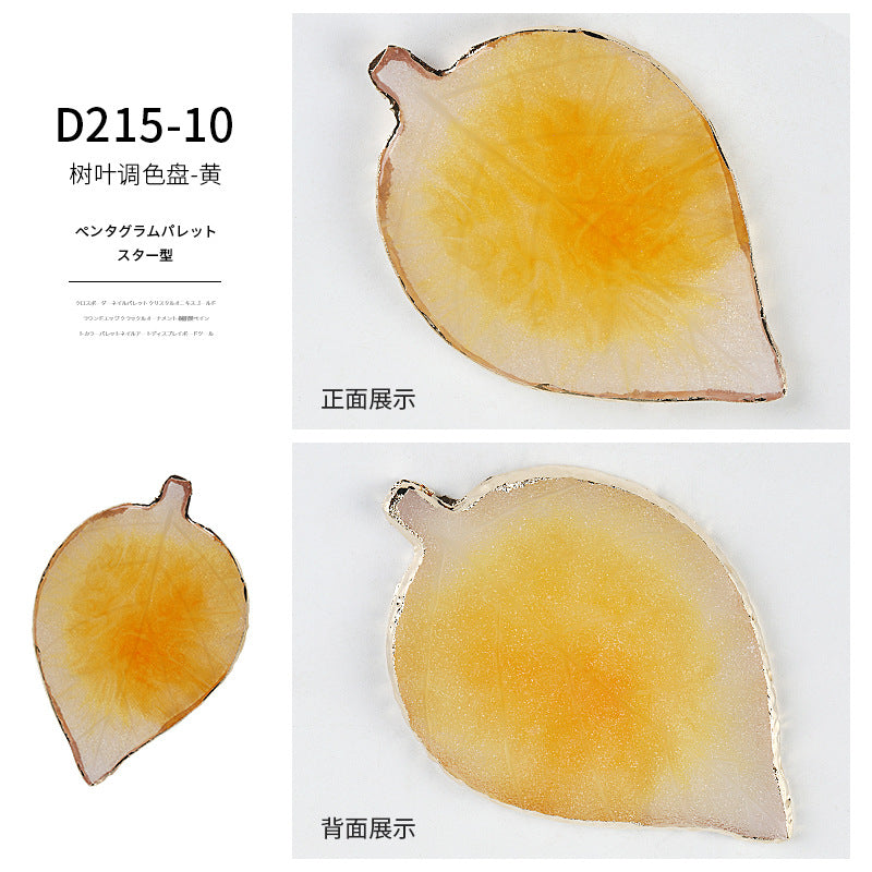 Cross-border hot-selling nail art agate palette gold-rimmed resin crystal agate painted palette nail piece display tool