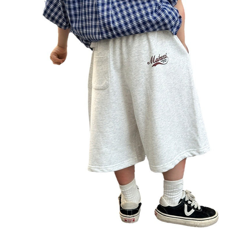 Boys summer sports shorts 2024 new loose thin medium and large children's clothing boys summer five-point pants trend