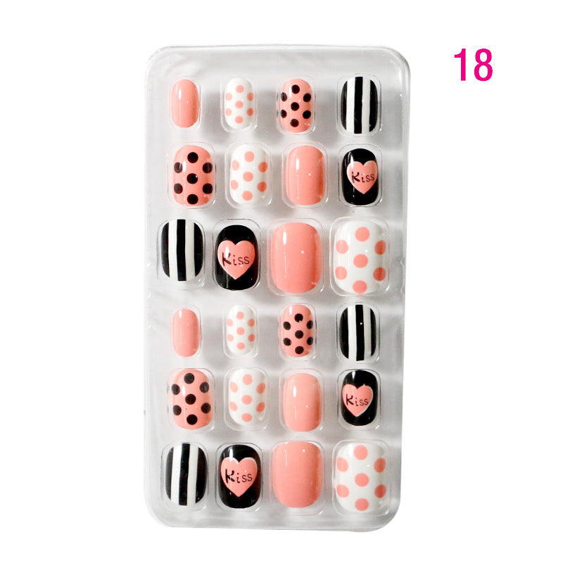 Zhifei nail art 24 pieces bagged wearable wearable nail pieces finished nail art children's nail art finished nail pieces