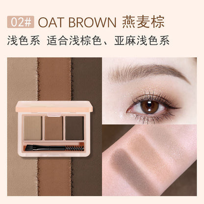 NOVO three-color eyebrow powder is waterproof, sweat-proof, not easy to fade, long-lasting, three-dimensional contouring and highlighting three-in-one for beginners