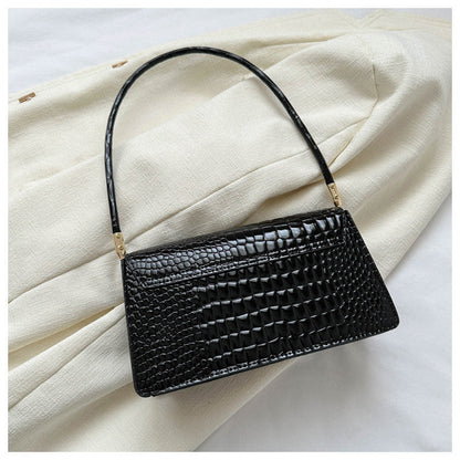 Wholesale underarm bags for women 2024 new fashion simple crocodile pattern shoulder bag solid color trendy versatile shoulder bag 