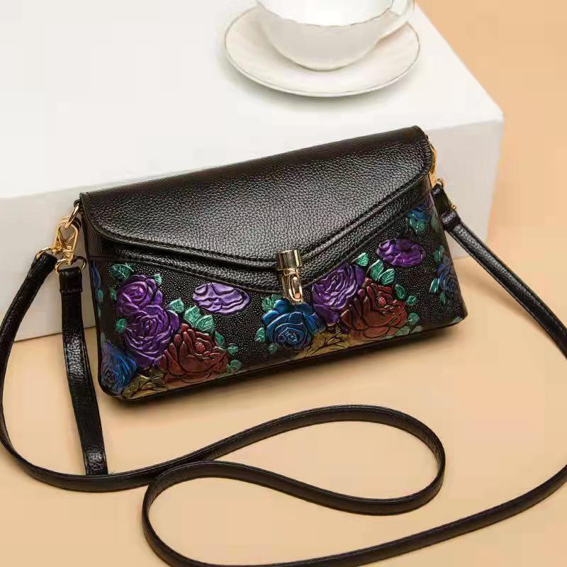 Wholesale women's shoulder bag 2024 new style ladies fashion stitching printing middle-aged women's bag large capacity messenger bag 