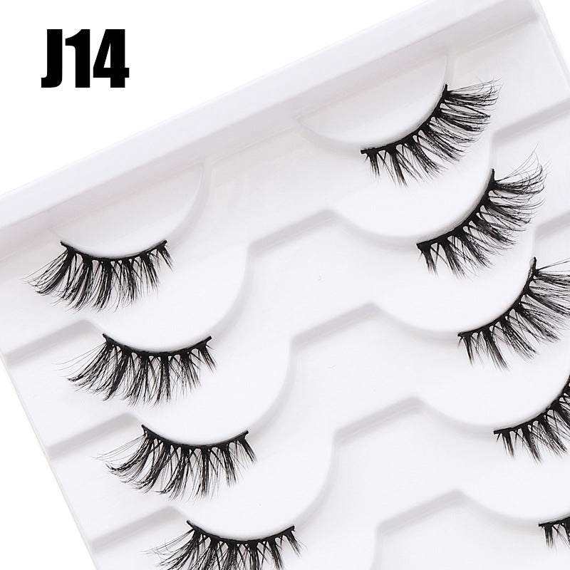 DINGSEN false eyelashes factory wholesale cross-border three-dimensional curled eyelashes multi-layer thick half eyelashes half