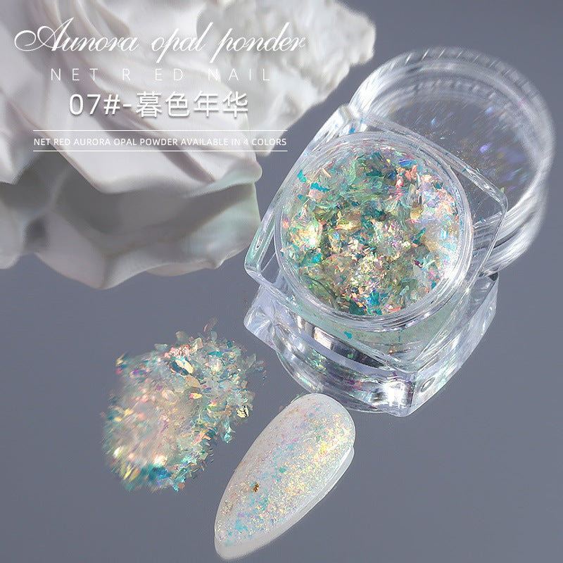 Opal powder aurora glitter nail art fantasy ultra-thin polarized dreamy brocade powder magic mirror powder nail art accessories