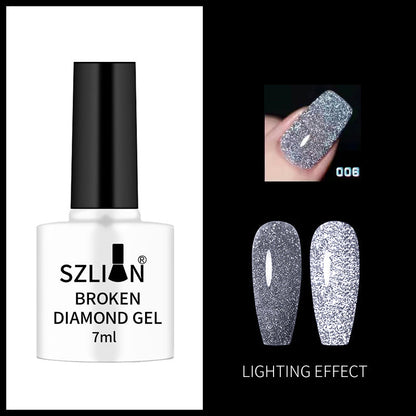 Nail art flash nail polish new style net red super flash colorful flash diamond Yanling pat glue extension glue broken diamond glue