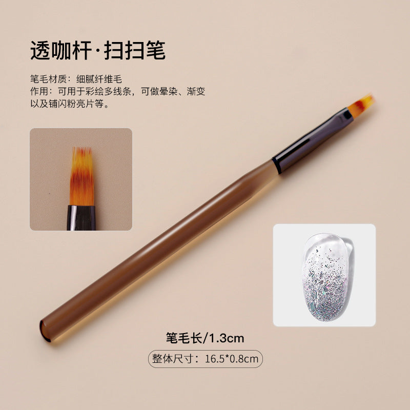 Japanese nail art pen brush sweeping pen construction pen semi-transparent rod phototherapy painting line pen gradient pen factory direct sales