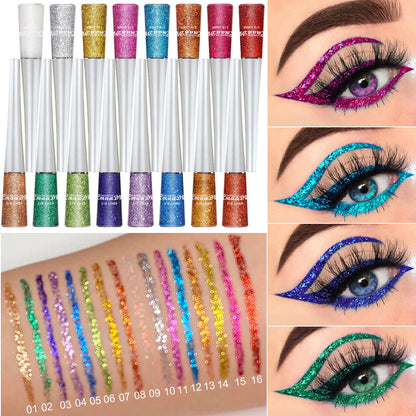 Foreign trade makeup 16 colors colorful eyeliner glitter glitter powder eyeliner shiny eyeliner eyeshadow stage makeup cross-border