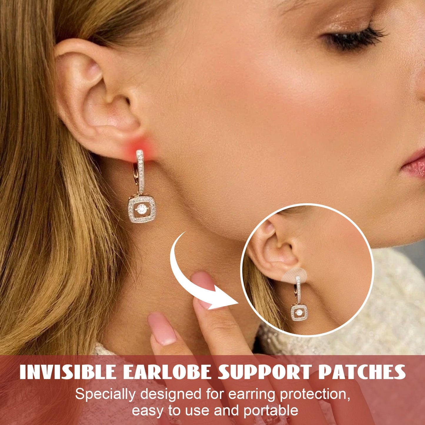 EELHOE invisible earlobe support patch earring invisible protector ear patch earlobe support patch protector 