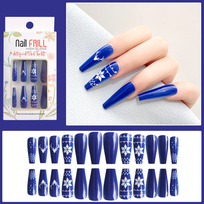 Christmas manicure wear nail Xiaohongshu hot sale high-end New Year nail tips wholesale patches short fake nail stickers