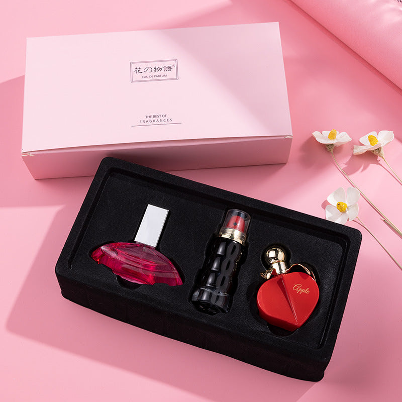 Flower Story New Arrival Women's Perfume Three-piece Set 30ml Gift Box Fresh and Long-lasting Eau de Toilette Live Cross-border 