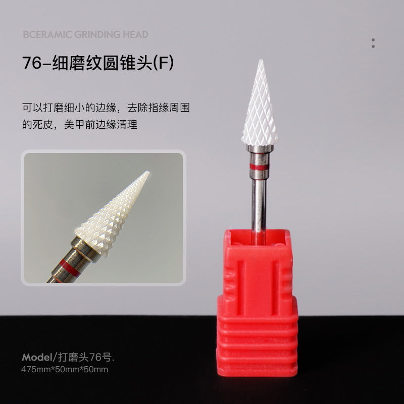 Nail art ceramic grinding head single bullet type nail grinder replacement head nail remover dead skin special tool 